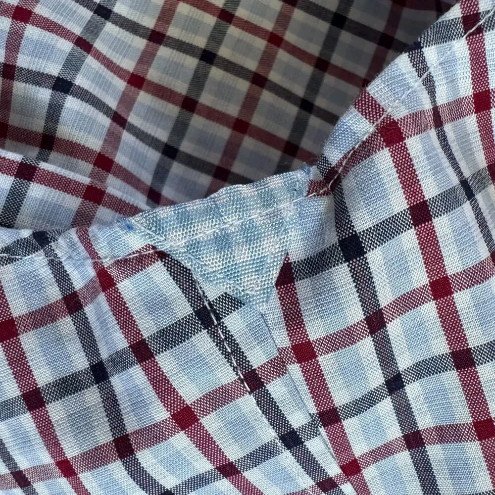 Banana Republic Grant Fit Men’s M 15-15.5 Plaid Check Cotton Long Sleeve Shirt